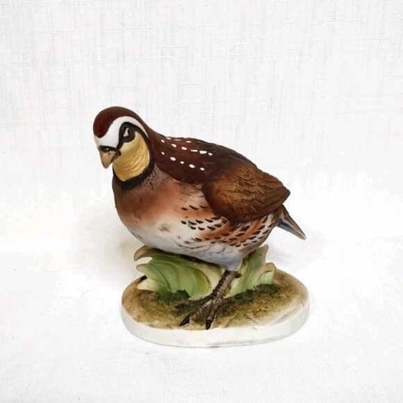 Lefton Other - Vintage Lefton Hand Painted Bisque Porcelain Bob White Quail Bird Figure KW2002